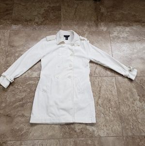 EUC White OuterEdge double breasted trench coat